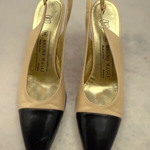 Bruno Magli.  7AAA black with beige toe vintage